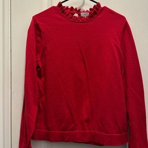 J Crew ruffle neck sweater. Size large